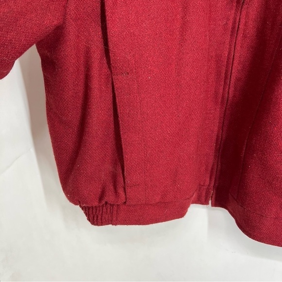 Vintage The Fox Collection wool blend bomber red mens size XL - Picture 3 of 10